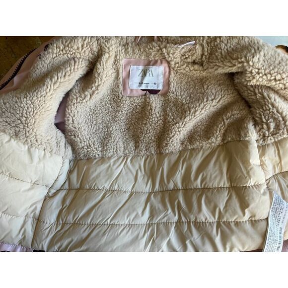 ZARA BABY GIRL APPLE SHERPA LINED JACKET SIZE 9-12 MONTHS - Picture 8 of 9